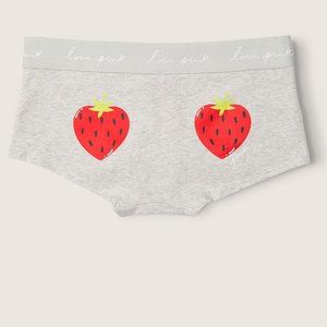 VS PINK LOGO BOYSHORT UNDERWEAR Shorty Shorties Strawberry Cute NWT